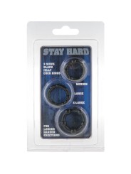 SEVEN CREATIONS - SET OF THREE BLACK PENIS RINGS