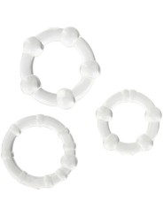 SEVEN CREATIONS - CONJUNTO DE TRÊS ANÉIS PARA PÉNIS TRANSPARENTES