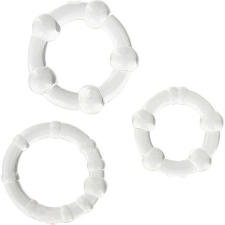SEVEN CREATIONS - SET VAN DRIE TRANSPARANTE PENIS RINGEN