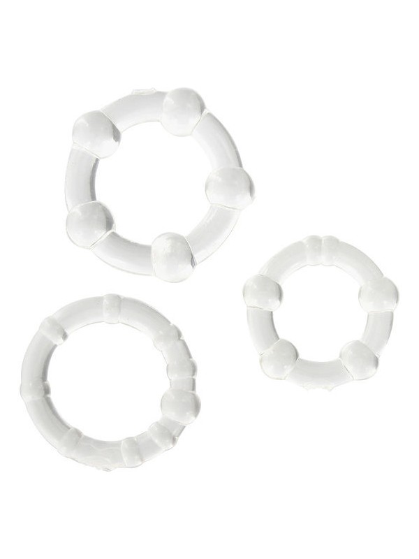 SEVEN CREATIONS - SET VAN DRIE TRANSPARANTE PENIS RINGEN