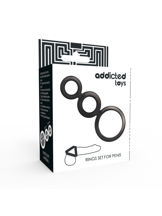 ADDICTED TOYS - RINGS SET FOR PENIS - SMOKED