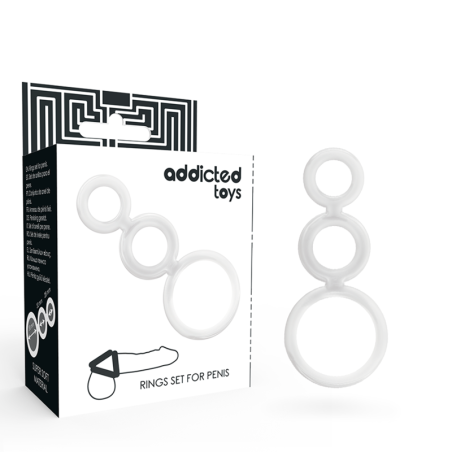 ADDICTED TOYS - DOORZICHTIGE PENIS- EN TESTIKELRINGENSET