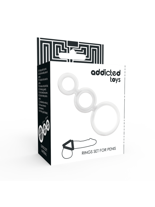 ADDICTED TOYS - DOORZICHTIGE PENIS- EN TESTIKELRINGENSET
