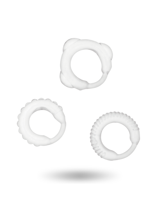 ADDICTED TOYS - SET 3 ANILLOS PENE CLEAR