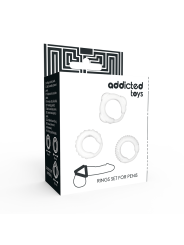 ADDICTED TOYS - SET 3 ANILLOS PENE CLEAR