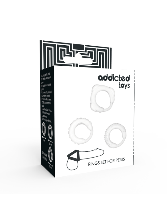 ADDICTED TOYS - SET 3 ANILLOS PENE CLEAR