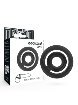 ADDICTED TOYS - POTENZ ZWARTE PENIS RING SET