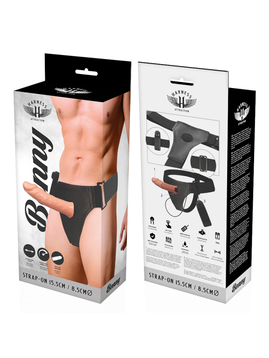 HARNESS ATTRACTION - HOLLOW BENNY HARNAS MET VIBRATOR 15 CM -OF- 4,5 C