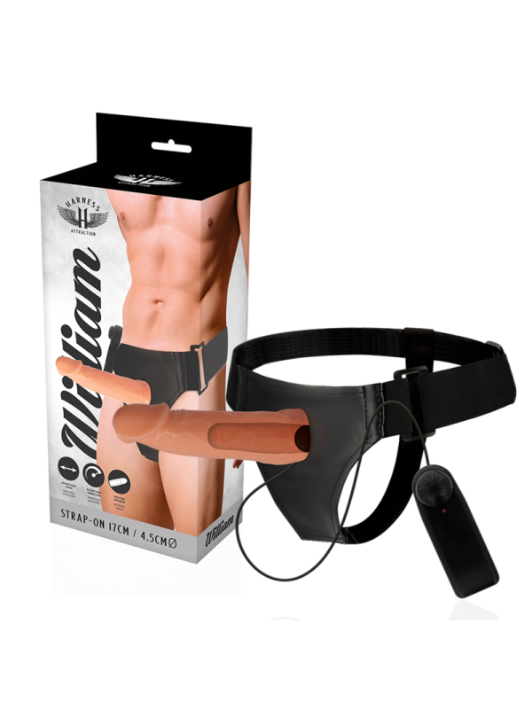 HARNESS ATTRACTION - WILLIAN HOLLOW RNES WITH VIBRATOR 17 CM -O- 4.5 C