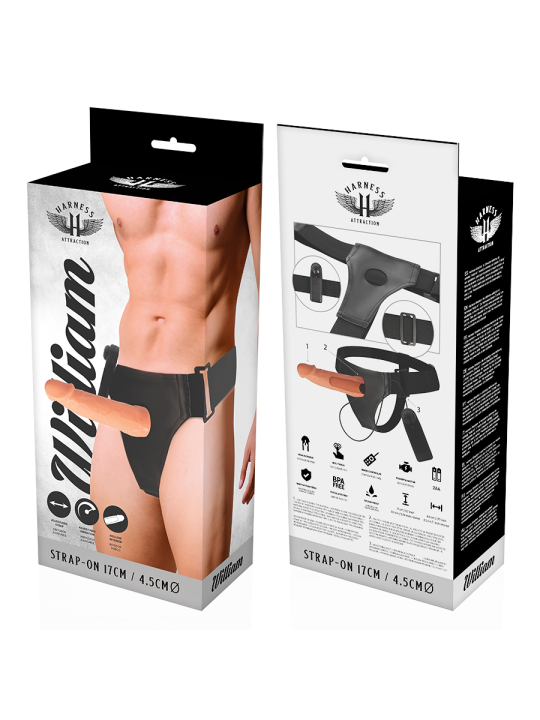 HARNESS ATTRACTION - WILLIAN HOLLOW RNES WITH VIBRATOR 17 CM -O- 4.5 C