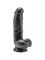 GET REAL - DILDO 12 CM COM BOLAS PRETO