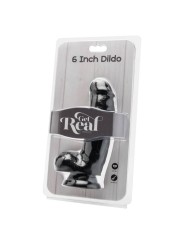 GET REAL - DILDO 12 CM COM BOLAS PRETO