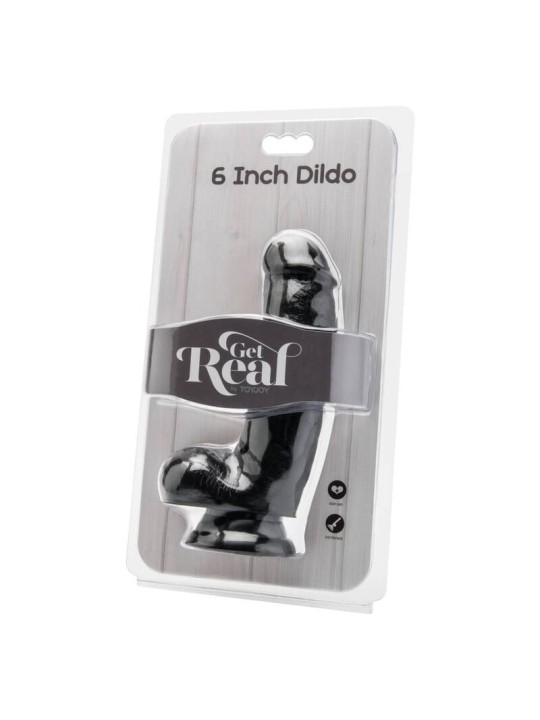 GET REAL - 12 CM DILDO MET ZWARTE TESTIKELEN