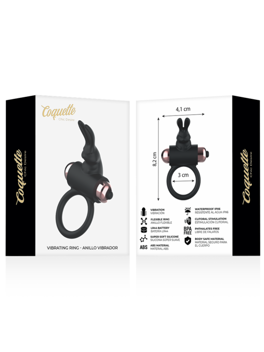 COQUETTE CHIC DESIRE - COCK RING ANILLO VIBRADOR NEGRO / GOLD