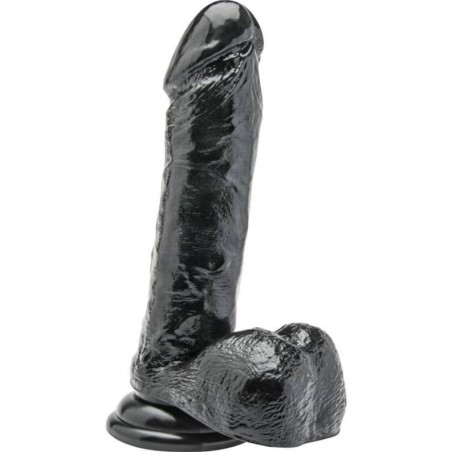 GET REAL - 18 CM DILDO MET ZWARTE TESTIKELEN