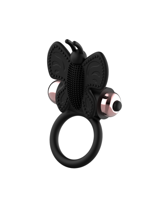 COQUETTE CHIC DESIRE - COCKRING PAPILLON AVEC VIBRATEUR NOIR/ OR