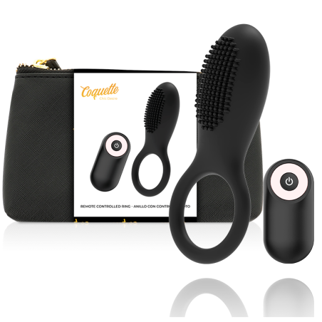 COQUETTE CHIC DESIRE - ANILLO VIBRADOR CONTROL REMOTO RECARGABLE NEGRO