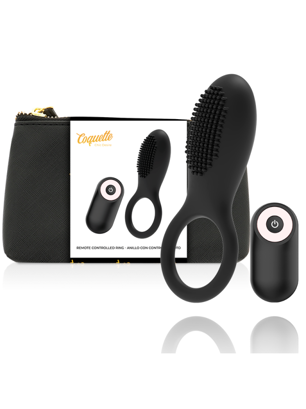 COQUETTE CHIC DESIRE - COCKRING TÉLÉCOMMANDE RECHARGEABLE NOIR/ OR