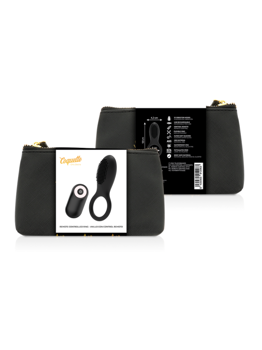 COQUETTE CHIC DESIRE - COCKRING TÉLÉCOMMANDE RECHARGEABLE NOIR/ OR