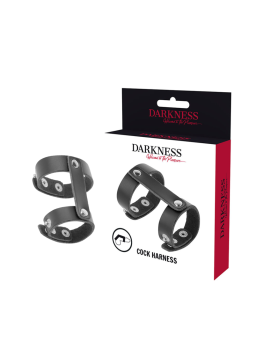 DARKNESS - LEATHER ADJUSTABLE PENIS AND TESTICLE RING