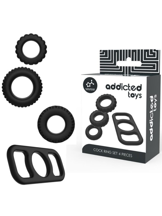 ADDICTED TOYS - COCK RING SET 4 PIECES