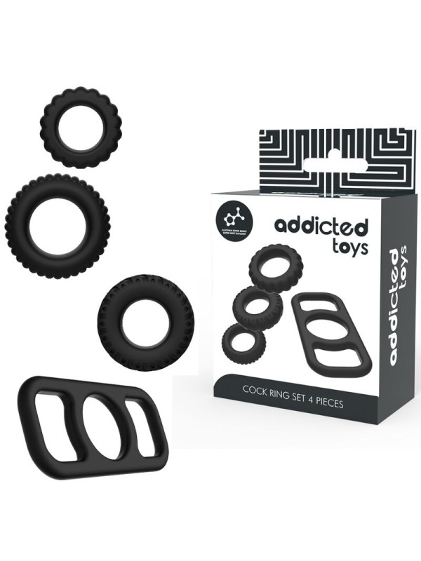 ADDICTED TOYS - COCK RING SET 4 PIECES