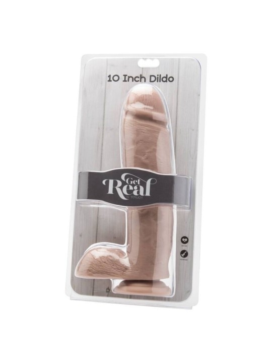 GET REAL - DILDO 25,5 CM COM BOLAS PELE