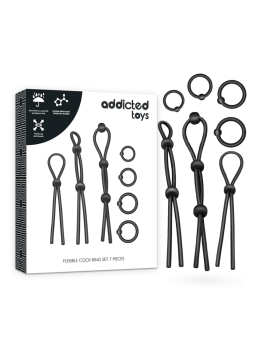 ADDICTED TOYS - SET DI ANELLI PER IL CAZZO FLESSIBILI IN SILICONE 7 PE