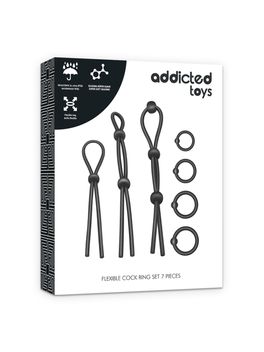ADDICTED TOYS - SET DI ANELLI PER IL CAZZO FLESSIBILI IN SILICONE 7 PE