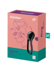 SATISFYER - MAJESTIC DUO RING VIBRATOR SCHWARZ