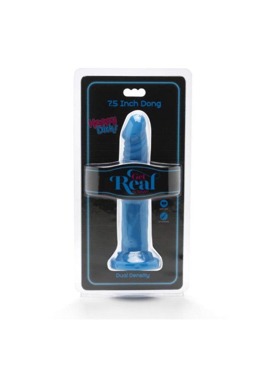 GET REAL - HAPPY DICKS DONG 19 CM BLAU