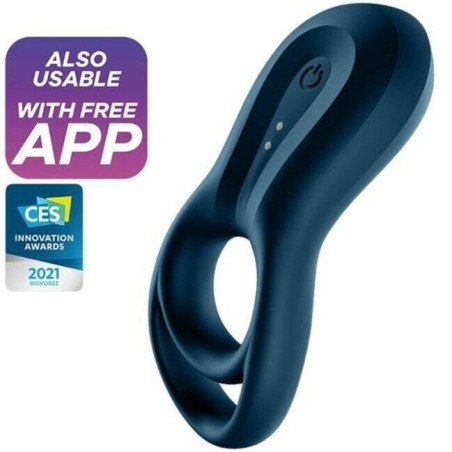 SATISFYER - EPIC DUO VIBRERENDE RING APP BLAUW