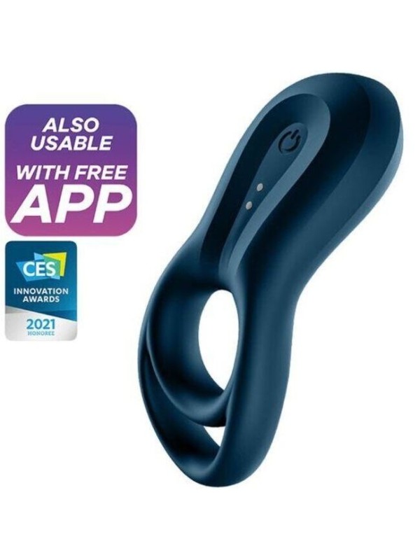 SATISFYER - EPIC DUO RING VIBRATOR APP BLUE