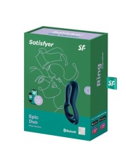 SATISFYER - EPIC DUO ANILLO VIBRADOR APP AZUL