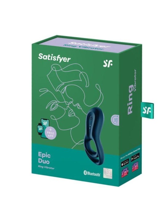 SATISFYER - EPIC DUO RING VIBRATOR APP BLUE