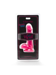 GET REAL - HAPPY DICKS DILDO 12 CM MET ROZE TESTIKELEN