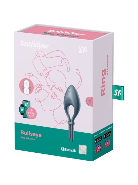 SATISFYER - BULLSEYE ANILLO VIBRADOR APP GRIS