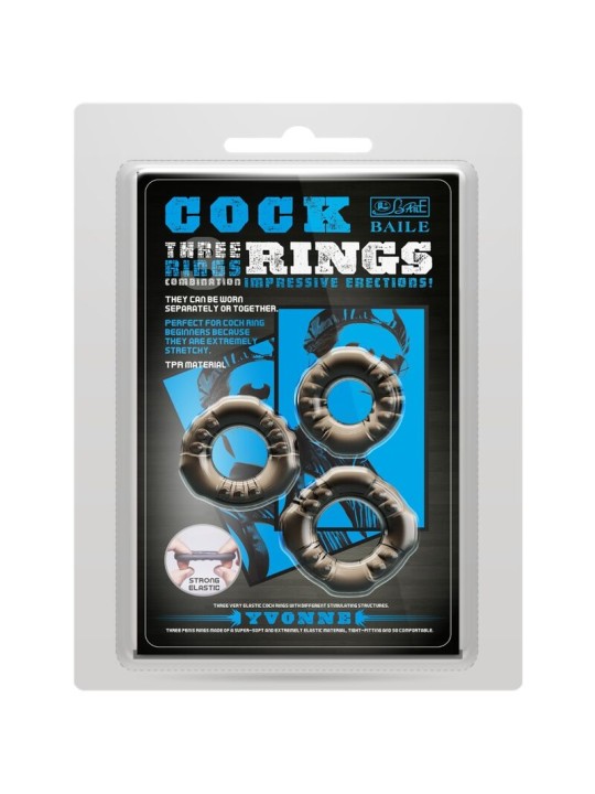 BAILE - COCK RINGS YVONNE SET 3 PENIS RINGS