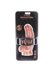 GET REAL - DILDO SILICONA 18 CM CON TESTÍCULOS NATURAL