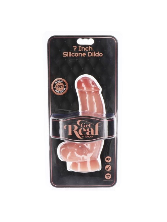 GET REAL - DILDO DE SILICONE 18 CM W BOLAS PELE