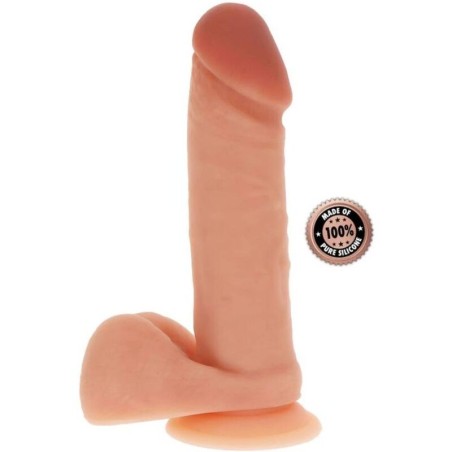 GET REAL - 20,5 CM SILICONEN DILDO MET NATUURLIJKE TESTIKELEN