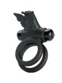 PRETTY LOVE - DOBLE ANILLO VIBRADOR CON ESTIMULADOR NEGRO