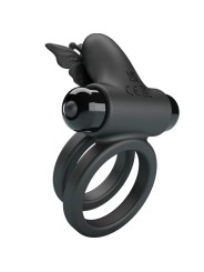 PRETTY LOVE - DOUBLE VIBRATING RING WITH BLACK STIMULATOR