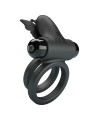 PRETTY LOVE - DOUBLE VIBRATING RING WITH BLACK STIMULATOR