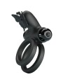 PRETTY LOVE - DOBLE ANILLO VIBRADOR CON ESTIMULADOR NEGRO