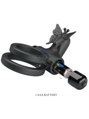 PRETTY LOVE - DOUBLE VIBRATING RING WITH BLACK STIMULATOR