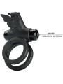 PRETTY LOVE - DOBLE ANILLO VIBRADOR CON ESTIMULADOR NEGRO