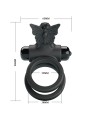 PRETTY LOVE - DOBLE ANILLO VIBRADOR CON ESTIMULADOR NEGRO