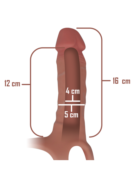 INTENSE - ARNÊS OCO COM DILDO DE SILICONE 16 X 3,5 CM
