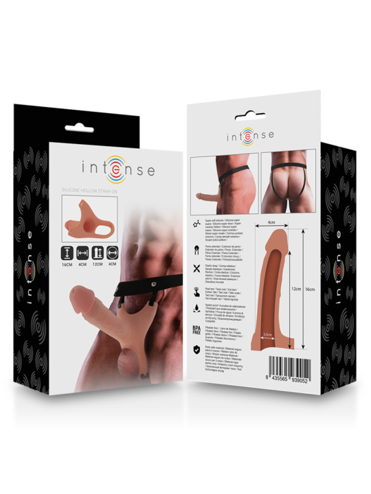 INTENSE - HOLLOW HARNESS WITH SILICONE DILDO 16 X 3.5 CM